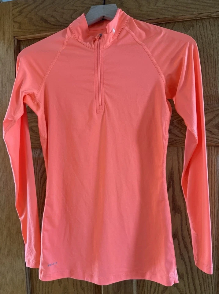 Nike PRO DRI-FIT FITTED LONG SLEEVE QUARTER ZIP, Women’s Size Small In EUC - Image 1 of 4