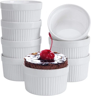 Juego de 8 platos souffle crema Brulee Ramekins 6 OZ Ramekins horno seguro por... Foto 1 de 4