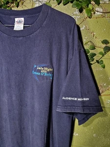 Vintage Y2K Late Night Conan O'Brien Embroidered Audience Member TV T-shirt XL - Picture 1 of 14