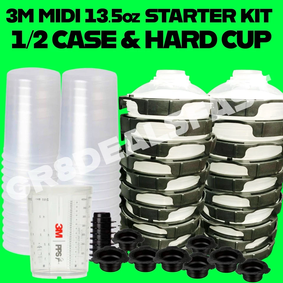 3M PPS STARTER KIT 13.5oz Midi Disposable 25 Lids 25 Liners 1 Hard Cup 26112 🔥 - Image 1 of 1