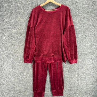 Carole Hochman Pantalones Traje Mujer PL Pequeño Rojo Terciopelo Manga Larga Recto Informal Foto 1 de 4