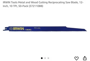 "Hoja de sierra recíproca de corte de metal y madera Irwin 50pk 12"" WeldTecc 10/14 TPI - Imagen 1 de 4