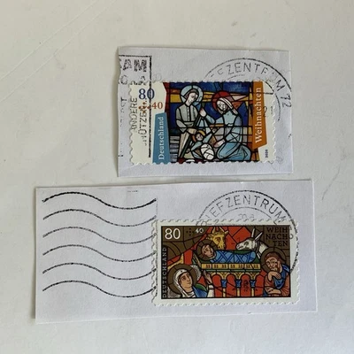 2 Germany stamps~2019-2020~Semi-postal~Christmas~nativity~#B1162+#B1175~80+40c - Image 1 of 3