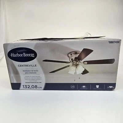 Harbor Breeze Centreville 42-in Oil-Rubbed Bronze Indoor Flush Mount Ceiling Fan - Image 1 of 4