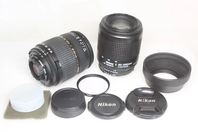 Lot of 2 Nikon AF Nikkor 80-200mm F4.5-5.6D + Tamron A06 28-300mm F/3.5-6.3 Lens - Image 1 of 4