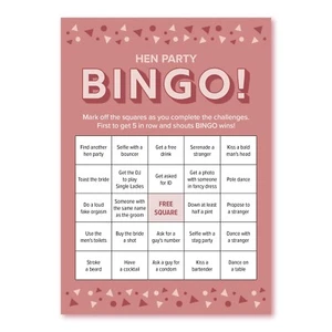 Hen Party Bingo, Hen Party Games, Quiz Hen Do Bridal Party Accessory Bride To Be - Picture 1 of 24