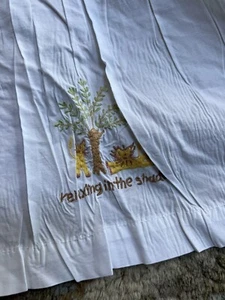 Pottery Barn Kids Dust Ruffle/Bed Skirt embroidered zoo animals - Picture 1 of 7