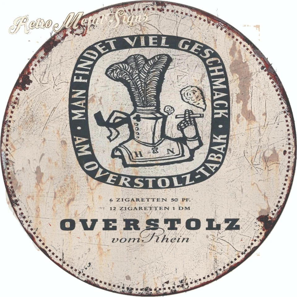 Overstolz   Cigarettes Reklame Blechschild Schild , Retro ,Nostalgie  - Bild 1 von 1