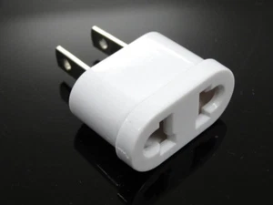 Euro to American EU US Adapter wtyczki gniazdka zasilającego 2 zęby 110V - 240V biały - Zdjęcie 1 z 3