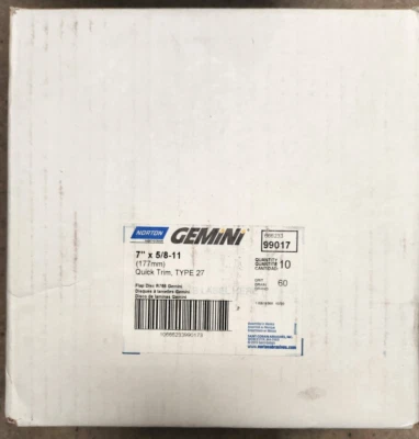 Norton Gemini 66623399017 Flap Disc, Quick Trim, GRIT 60, TYPE 27, Box of 10 - Image 1 of 2