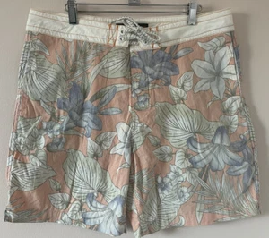 Reyn Spooner Men's Orange Hawaiian Board Shorts – Size 34, Unlined - Picture 1 of 3