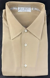 Jack Taylor Beverly Hills Men's Dress Shirt 15.5" Neck Tan 100% Silk NWT - Picture 1 of 9