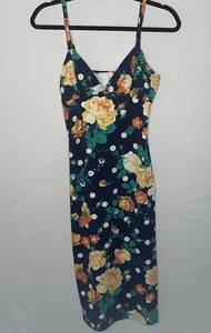 Nordstrom Leith Womens Flowercore Midi Dress  XS V-Neck Spaghetti Strap Pullover - Picture 1 of 10