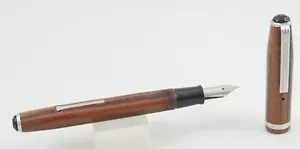Penna stilografica Esterbrook SJ marrone perla e cromo - anni '50 - 1555 Gregg pennino fine - Foto 1 di 7