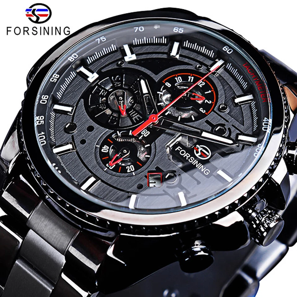 Reloj Pulsera Mecánico FORSINING Lujo Hombre Acero Impermeable Automático Cuerda Automática Foto 1 de 4