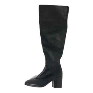 STEVE MADDEN Roman Tall Boots Women's Size 6.5 Black Leather Knee High Shoes - Picture 1 of 11