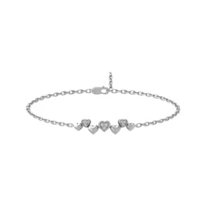 10k White Gold Lab Grown Diamond Fashion Bangle Bracelet 7" Holiday Gift - Picture 1 of 5