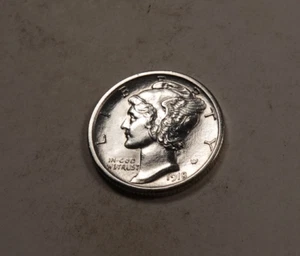 1918-S Mercury Dime * Gem BU Full Split Bands FSB * 90% Silver * XD821 - Picture 1 of 4