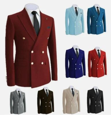 商务男式西装双排扣外套夹克外套燕尾服定制峰顶翻领 — 第 1/4 张图片