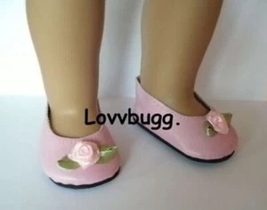 Zapatos planos coloniales de muñeca Felicity rosa rosa rosa para niña americana de 18" ENVÍO GRATUITO AGREGA - Imagen 1 de 24