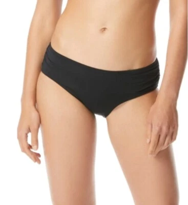 Michael Kors Women's 238601 Shirred Black Bikini Bottoms Swimwear Size M - Image 1 of 2