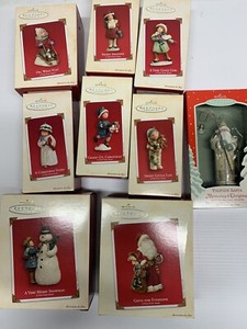 Hallmark Keepsake 2003 A Visit From Santa Victorian Christmas Ornament Lot of 9