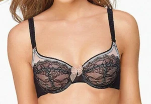 NWT Wacoal Retro Chic Underwire Lace Bra Black Size 30B - Picture 1 of 5