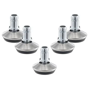 5x Piedini Fissi Sedia Girevole Ufficio - Perno Ø11x22mm Zoccolo 33x13mm Argento - Foto 1 di 6