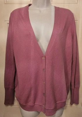 Pure Collection Cotton Cashmere Cardigan UK 12 purple - Image 1 of 4