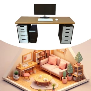 1/12 Scale Miniature Office Furniture Sturdy Ornament Desktop Computer Model - Picture 1 of 7