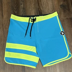 Pantalones Cortos Hurley Phantom 9" Para Hombres 36 Multicolor Elastizados Natación Tabla de Surf Rayas - Imagen 1 de 5