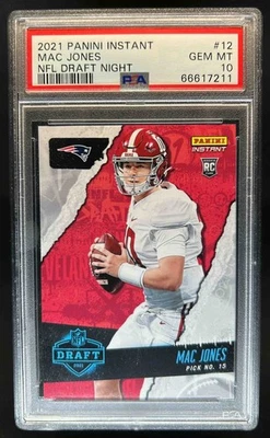 2021 Panini Instant Mac Jones NFL Draft Night Rookie RC #/3,606 PSA 10 Patriots - Image 1 of 2