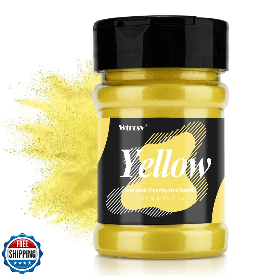 Yellow Mica Powder - 2.1 Ounces/ 60 Grams - Natural Epoxy Resin Dye –Mica Pow - Image 1 of 4