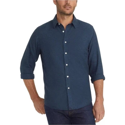 UNTUCKit Men's Veneto Wrinkle Free Relaxed Fit Woven Shirt Dark Blue XL - Image 1 of 4