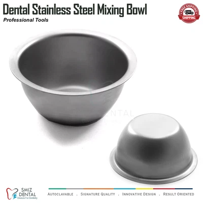 SMIZDENTAL Dental Surgical Implant Laboratory Stainless Steel Mixing Bowl Implant Lab Tool