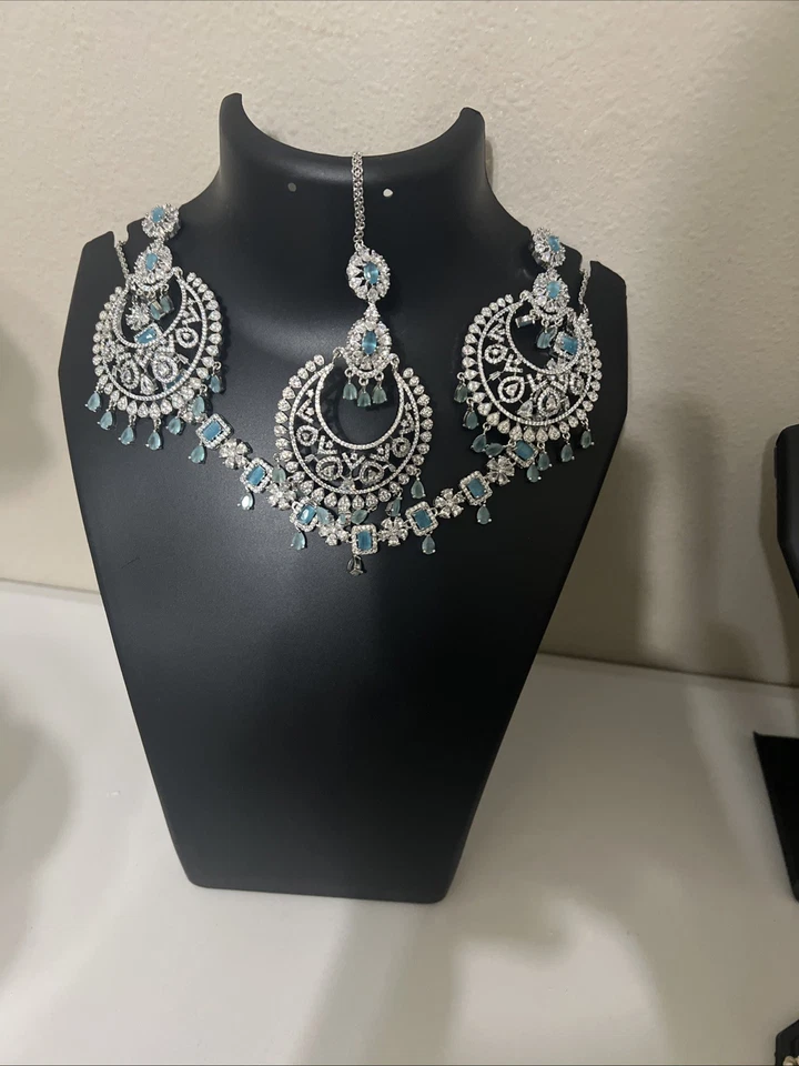 Beautiful Ad Jhumki Earings and Necklace Set - Image 1 of 4