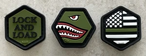 *NEU* 5.11 TAKTISCHER HEX STREITKRÄFTE PATCH SET (3) DREI MILITÄR LOCK & LOAD - Bild 1 von 6