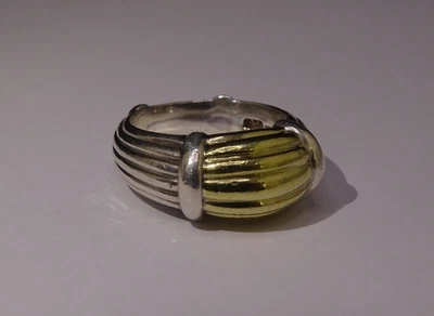 Vintage Lagos Caviar 18k Yellow Dome Gold & Sterling Ring Size 7 Two Tone(21714) - Image 1 of 4
