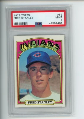 1972 Topps Fred Stanley #59 Cleveland Indians PSA 9 MINT - Image 1 of 2