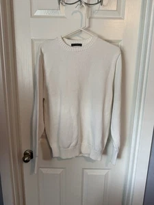 Brandy Melville Cropped Sweater Women's One Size White Cotton John Galt Pullover - Picture 1 of 3
