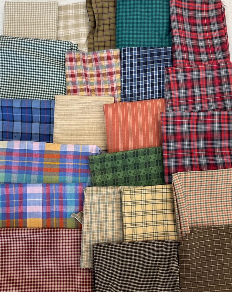 COTTON SCRAP BAG #279 - CHECK, PLAID & STRIPE - Image 1 of 1