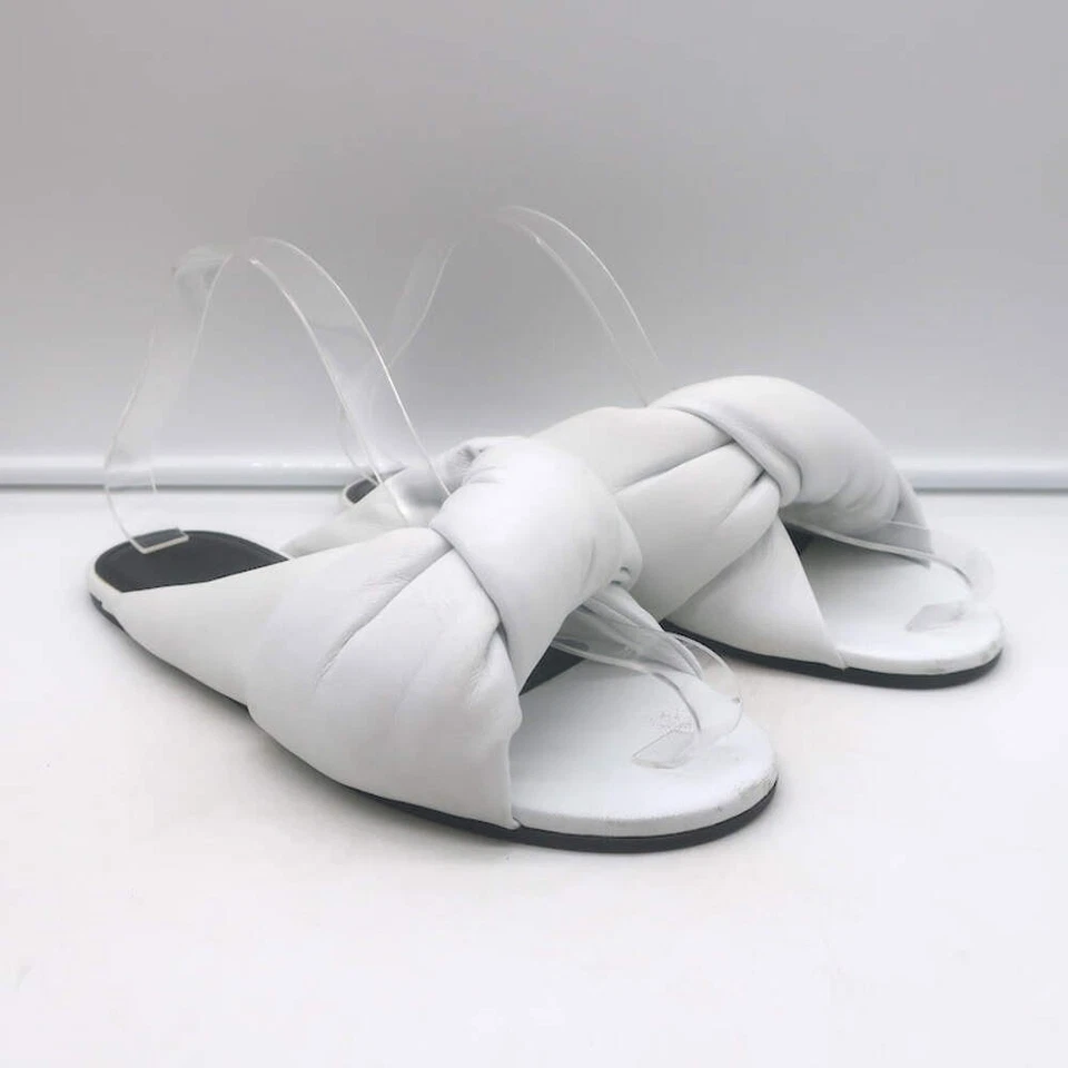 Sandalias Balenciaga Drapy Anudadas Cuero Blanco Talla 39 Foto 1 de 4