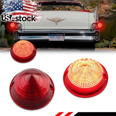 2X lentes traseiras de LED vermelhas para 1958 Cadillac DeVille e chassi comercial - Imagem 1 de 4