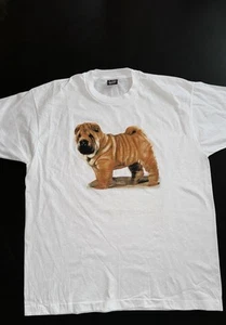 Vintage: NOS Shar-pei Dog XL White Single Stitch T-Shirt. USA. Teletrend - Picture 1 of 8