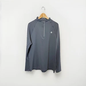 Top allenamento palestra + caffè uomo XL blu manica lunga implacabile 1/4 zip nuovo con etichette - Foto 1 di 14