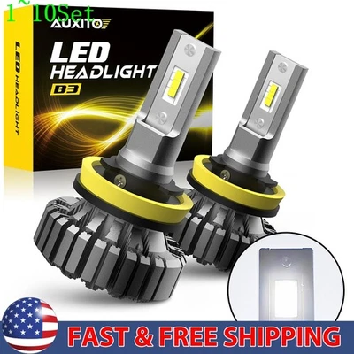 H11 LED Headlight Bulb Fog White Low Beam Conversion 40000LM Bright 1-10Set - Image 1 of 4