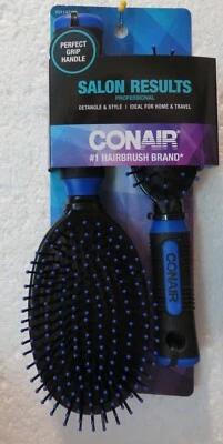 Juego de cepillos de cojín de nailon de tamaño completo y mediano Conair Professional - azul Foto 1 de 3