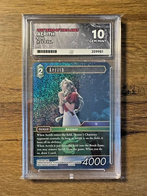 Final Fantasy TCG Tears of the Planet Opus 25 Aerith 25-035L FOIL Ace Graded 10 - Image 1 of 2