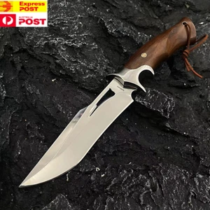 5cr15 Steel Full Tang Knife Outdoor Sharp knife Camping knife with LeatherSheath - Picture 1 of 10
