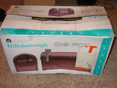 Mail Box Large Post Mount Hillsborough Copper Steel w/ Outgoing Mail Indicator - Image 1 of 4